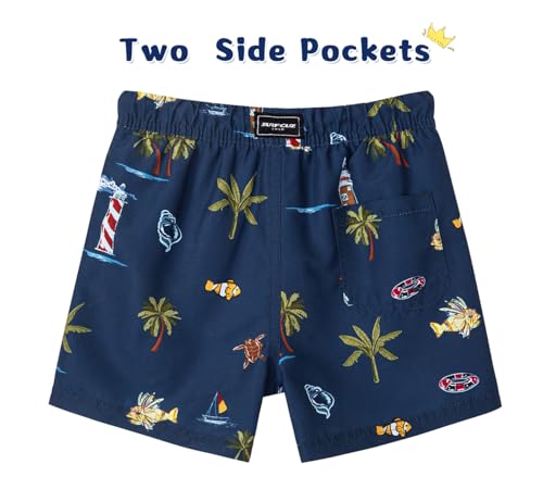 Image of SURF CUZ Surfcuz Little Boys Swim Trunks UPF 50+ Toddler Beach Shorts Swimsuit Kids Quick Dry Swimwear