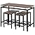 LZ LEISURE ZONE 5 Piece Dining Table Set, Counter Height Table Set, Minimalist Dining Table & Chair Set for 4, Modern Style Solid Wood and Metal Legs, Home, Kitchen, Living Room Furniture, Dark Brown