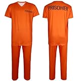 Taille ajustable:Cette combinaison de prisonnier d'Halloween pour homme est disponible en plusieurs tailles. Choisissez celle qui correspond à votre taille et à votre poids. La fermeture éclair intérieure facilite l'enfilage et le retrait, et la taille élastique s'adapte à toutes les morphologies et peut être associée à d'autres accessoires effrayants.