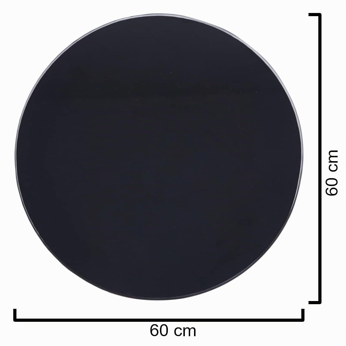 Euro Tische Glasplatte für Kaminofen und Tischplatte in 60cm Facettenschliff, Schutzplatte mit 6mm ESG Sicherheitsglas, Funkenschutzplatte, Glasboden für Kamin (Schwarz)