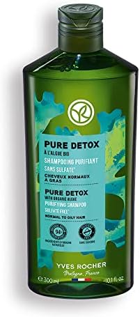 Yves Rocher Pure Detox with Organic Algae Purifying Shampoo Sulfate Free Normal & Oily Hair - 300 ml. / 10.1 Fl.Oz