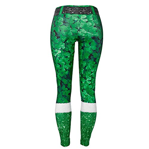 Legging feminina sexy com estampa digital FENICAL, calça skinny trevo para ioga, corrida, pilates e