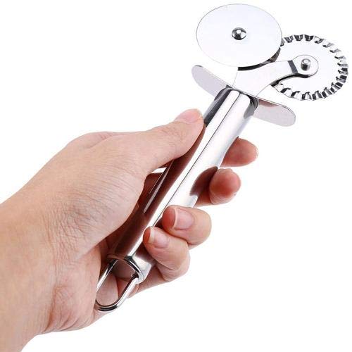 Carretilha Dupla Cortador Inox Pizza Pastel Massa Cz063