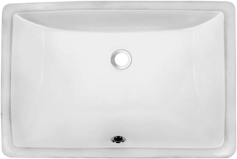MERCURY 20 in. Rectangular Undermount Bathroom Sink in White (Sink Only)