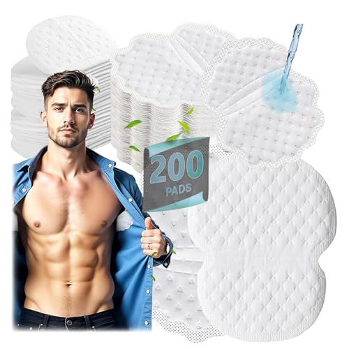 200Pcs Armpit Sweat Pads Disposable Underarm Sweat Pad Under Arm for Men Women Invisible & Ultra-Thin & Soft Sweat Pads for Outdoor Daily Wear