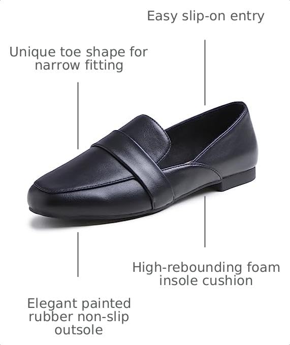 Image of FEVERSOLE Women's Fashion Dress Comfort Low Heel Office Penny Loafer Flats