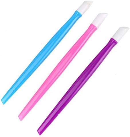 Ergonflow 24 Pcs Rubber Tipped Plastic Handle Nail Cuticle Pusher Nail File Pusher Cleaner
