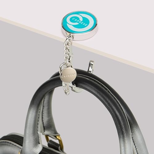 Image of Caprese Premium Logo Purse Hook /Handbag Hanger | Detachable, Foldable, Portable Bag Holder | Holds up to 7 kg (Teal)