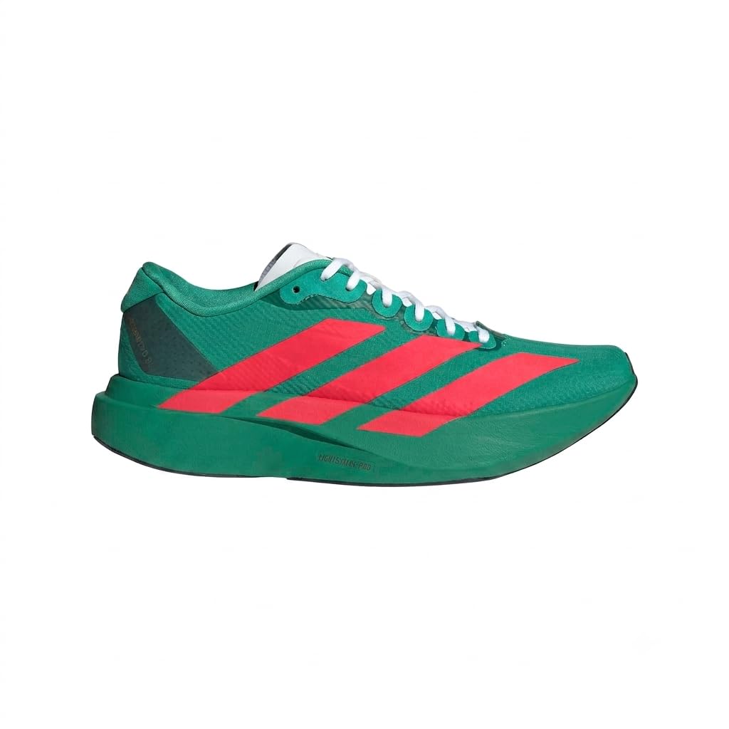 adidas Womens Adizero Boston 13 Running Sneakers Shoes - Off White, Orange 8 Court Green/Lucid Red/White