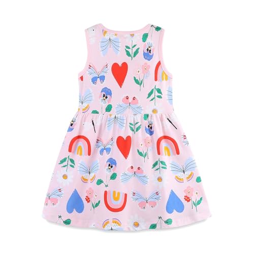 Hongshilian Toddler Girls Cotton Jersey Dress Cartoon Appliques Summer Short Sleeve Dresses2