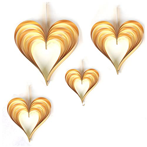 4 stücke goldene 3d liebe herzform vorhang diy papier girlande valentines tag dekor für frauen mädchen geschenk Cover
