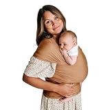 Tuck and Bundle Baby Wrap Carrier for Newborns, Infant Carrier for Babywearing, 8-35 lb Lightweight Soft Tencel Modal Baby Wraps, Baby Essentials, Best for Baby Shower, 0-18 Months Old - Sandstone