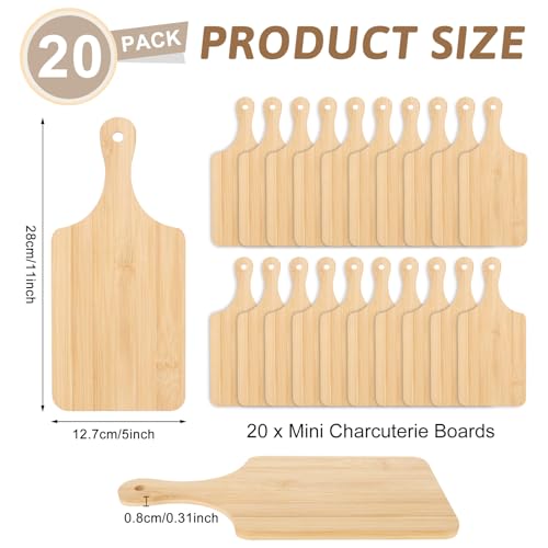 Set de 20 tablas de cortar mini con mango de bambú 11x5 pulgadas miniatura 2