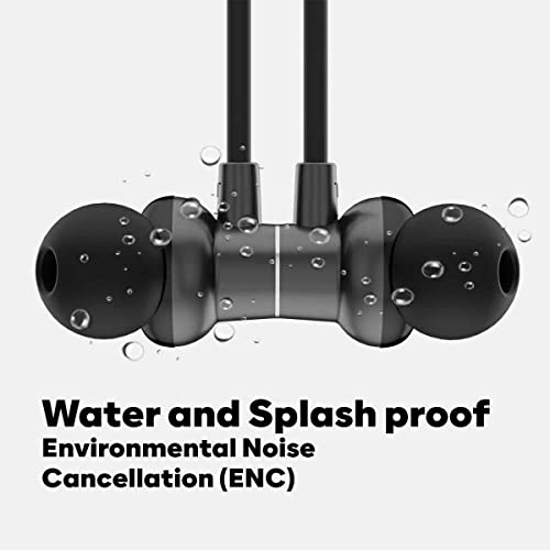 Image of GOVO Gokixx 900 Bluetooth Neckband Earphones with Mic,12H Playtime,12Mm Drivers,Ipx5,TPE C Charging,Integrated Controls&Lightweight Design (Platinum Black),in Ear Wireless Headphones