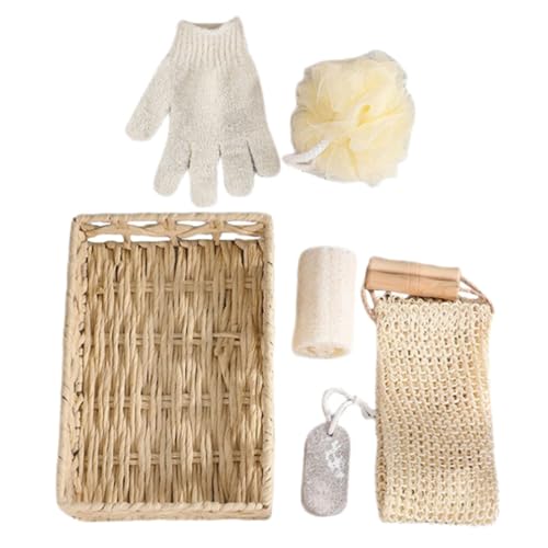 Healeved 1 Juego juego de baño de flores verter fregar etiqueta limpieza dispensador cuidado personal esponja baño exfoliante kit de lavado de cuerpo depurador de cuerpo cuerda de algodón