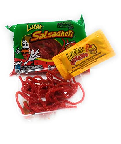 Lucas Salsagheti Flavor Sandia With Gusanos Tamarind Flavor Sauce, 0.85 Oz, 12 Package Box #TOP4
