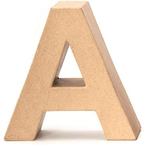 Papp-Buchstabe A 17,5x5,5cm Pappartikel Pappart Bemalen Basteln Dekorieren Braun Pappmaché Cover