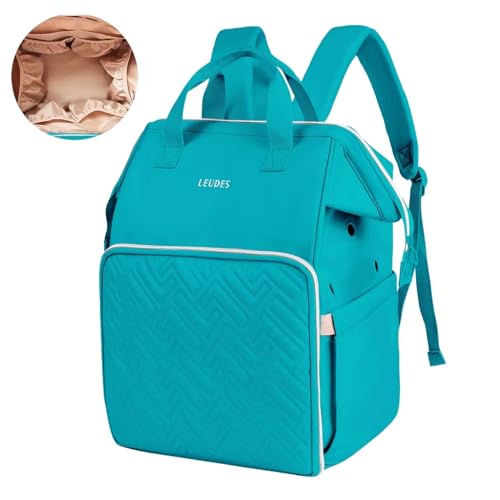 Leudes Knitting Bag Backpack,Yarn Storage Organizer Large Crochet Bag Tote Christmas Gift Yarn Holder Case for Carrying Projects,Knitting Needles (Turquoise) - Thumbnail 3