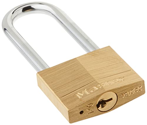 Image of Master Lock Padlock, Solid Brass Lock, 1-9 /16 in. Wide, 140QLH (Pack of 4-Keyed Alike)