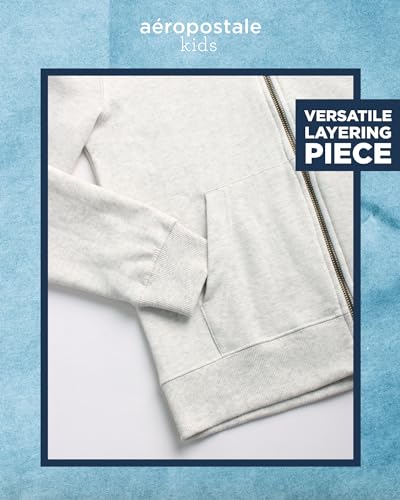 AEROPOSTALE Boys' Hooded Sweatshirt - Soft Fleece Full Zip Up Hoodie with Kangaroo Pockets - Jackets for Boys (Sizes: 4-16)4