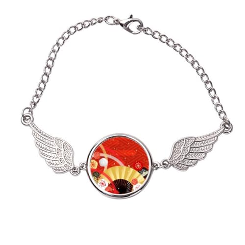 Bracelet ailes d'ange en métal texturé taille M au fini géométrique exclusif