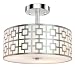 DLLT Semi Flush Mount Ceiling Light, 3-Lights Modern Entry Light Fixture Ceiling Hanging with Drum Shade for Bedroom, Dining Room, Kitchen, Hallway, Entry, Foyer, Living Room, Rushed Chrome Finish