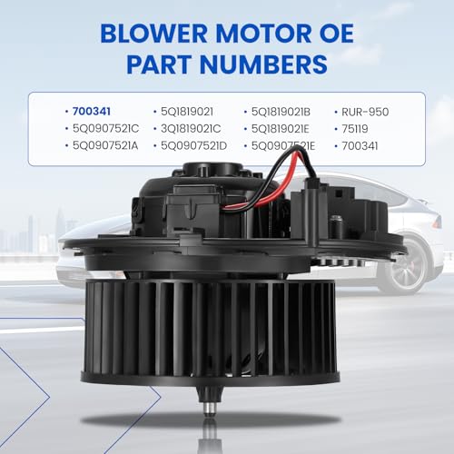 Image of HVAC Blower Motor 700341 Compatible with Audi A3 Q3 RS3 S3, Compatible with Volkswagen Golf SportWagen GTI, 5Q1819021, 5Q1819021B, 5Q1819021E, 5Q0907521C, A /C Blower Motor Assembly