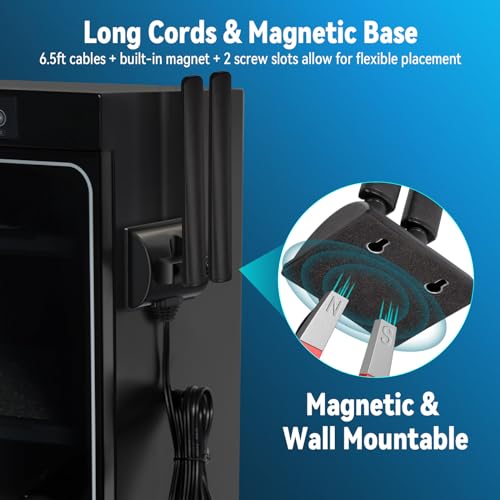 Eightwood Antena WiFi 6E de Triple Banda 2.4GHz 5GHz 6GHz RP-SMA Antena Base magnética para PC de Escritorio PCI-E 6E Tarjeta Bluetooth Adaptador WiFi USB Router inalámbrico - imagen 4