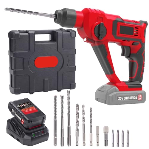 20V Max Lithium Cordless Rotary Hammer Drill Kit w/Battery Charger Bits