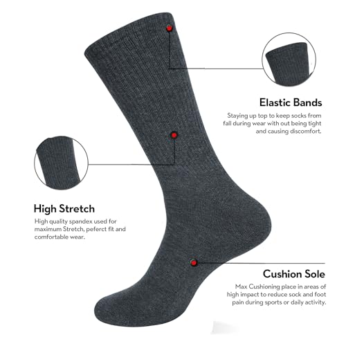 Image of Cotton Crew Socks for Womens Lightweight Casual Wear Business Socks Multi Color Options Size 6-9