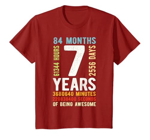Geburtstag 7 Geschenke Shirt 7 Jahre Jungen Mädchen T-Shirt