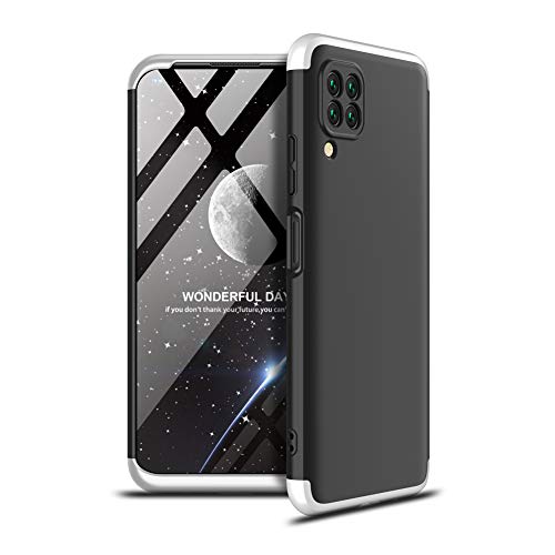 ISADENSER Huawei P40 Lite Case Huawei Nova 7i / Nova 6SE Case Ultra-Slim [3 in 1] Hard PC Anti-Scratch Shockproof Body Protective Cover Compatible for Huawei P40 Lite / Nova 7i 3IN1 - Silver + Black