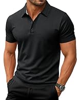 Material:Polyester & Spandex.This men's golf polo shirt is ultra soft,stretchy,lightweight and comfortable against your skin,providing superior comfort all day long Quick Dry:The soft and breathable fabric absorbs moisture and sweat from the skin and...