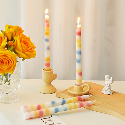 Treela 4 Pcs 9.84 In Color Drip Candles For Wine Bottles Rainbow Colored Dripping Candles Home Decor, 2 Candles Per Box #TOP2