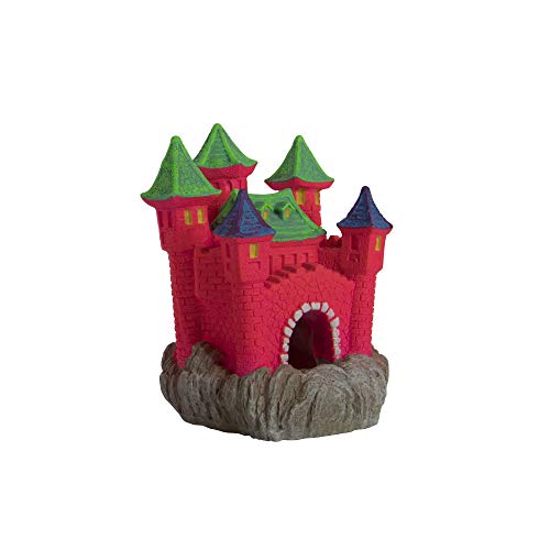 GloFish Castle Ornament, Large, Colorful Aquarium Decor, Hideaway for Fish (78016), 3 x 3.25 x...