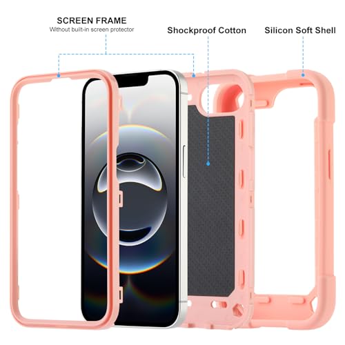 MARKILL Compatible with iPhone 17e/iPhone 16e Case with Stand, Military Grade Drop Protection Full Body Rugged Heavy Duty Case 3 in 1 Protective Durable Cover for iPhone 16e/17e Pink by MARKILL - Used condition - Image 4