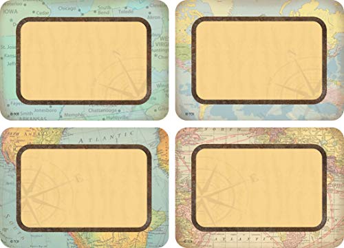 Etiquetas de identificación Travel the Map para evitar pérdidas de material escolar