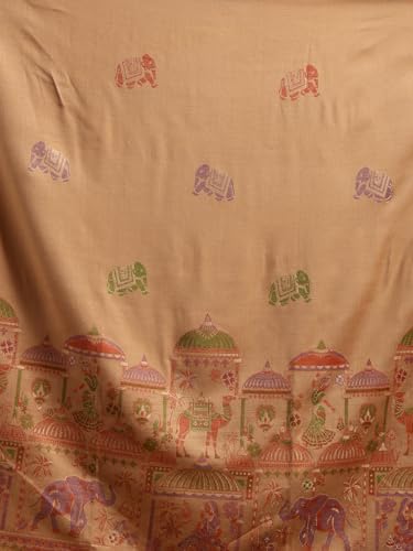 Image of tweedle Women's Ethnic Mahotsav Design Zari Shawl, Faux Wool Stole /Scarf for Ladies, Size - 40 x 80 inches