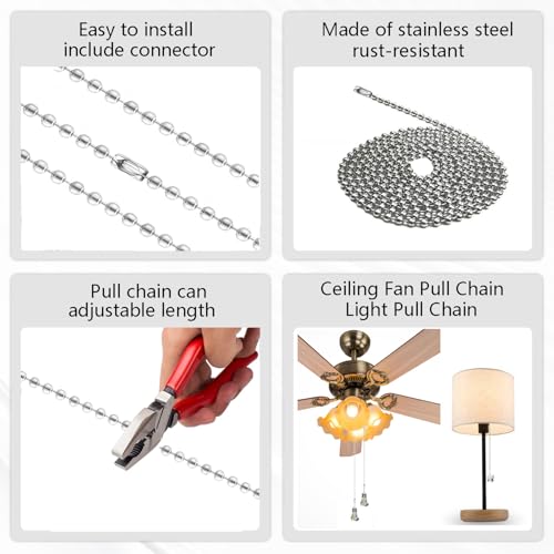 Image of 2Pcs Crystal Ceiling Fan Pull Chain Extender with Connector, 12 inch | K9 Crystal Glass, Not Acrylic, Heart Prism, Cut-To-Length Adjustable, Snap-On Connector For Fan, Light, Lamp (Amber)