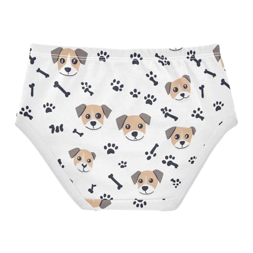 Wusikd Cute Dog Faces Girls' Underwear Cotton Paw Prints Girls Briefs Soft Toddler Underwear 2T2