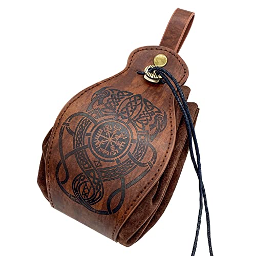Pochette médiévale en simili cuir pour costume de LARP et Halloween