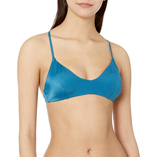 RVCA Women's Solid Cross Back Bikini Top Blue XL/14