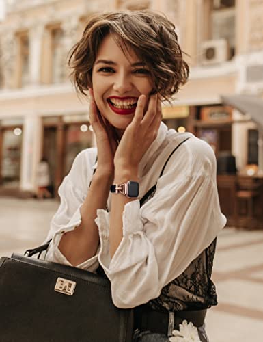 Correa de cuero para Fitbit Versa 2, diseño elegante miniatura 6