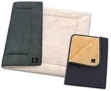 Pawz&Pawz Hundedecke 2 St. | Sehr Flauschige Hundematte | L:100x70cm o. S:75x45cm | Stylisch robuste & waschbare Hundekissen Hundeteppich | Hundedecke für unterwegs | Reisedecke Hunde/Katzen