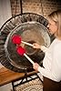 Sonic Energy Gong Mallet Small – Red mallet with beechwood handle – For gong players, meditation, percussion – Sheep’s wool, synthetic fleece (MGM-S-R) #3