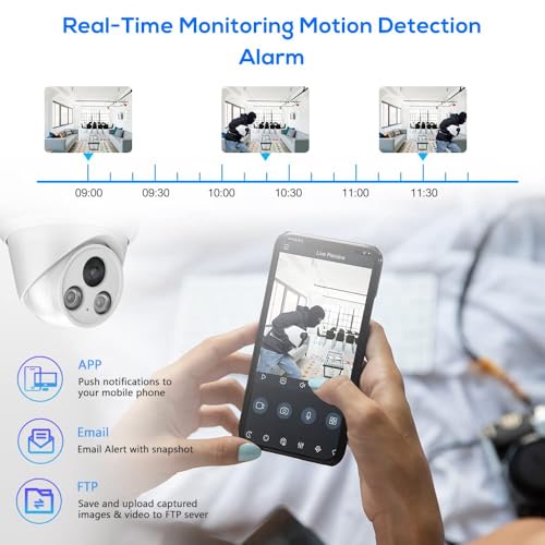 Image of PANOEAGLE 4K PoE IP Security Camera Outdoor, 8MP Turret IP Camera with Human /Vehicle Detection, 2.8mm Lens Wide Angle, Built-in Mic,98ft EXIR Night Vision, IP67 Waterproof,NDAA Complaint, PG2385IG