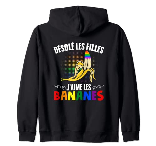 Gay Pride J'aime Les Bananes Arc En Ciel Fierté LGBT Gay Sweat à Capuche