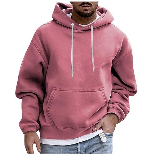 Ymosrh Men's Casual Hoodies, Long Sleeve Warm Hoodie Sweatshirt Fall Winter Hooded Pullover, M-4XL
