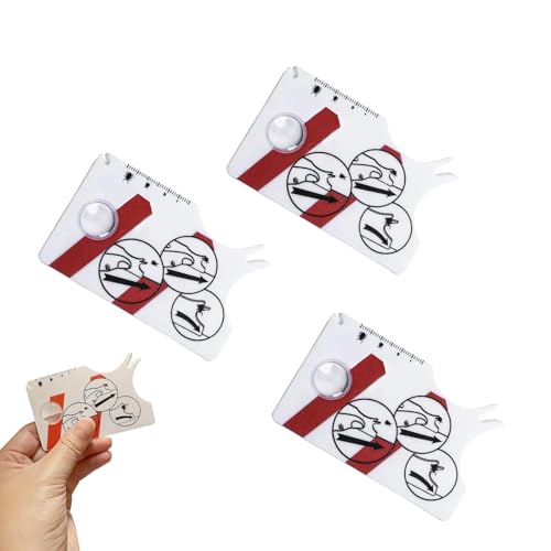 YRUHAN 3 Stück Zeckenkarte Mensch, Zeckenkarte Kinder, Zeckenkarte mit Lupe für Haustiere, Tragbares Format, Einfache Handhabung, Skala zur Unterstützung, Geeignet für Katzen, Hunde und Menschen
