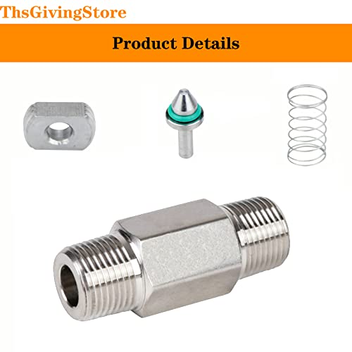 1/4 Inch NPT Male to Male Thread 304 Stainless Steel Check Valve One Way Non-Return Valve for Water Oil Gas Check Valve 1PCS